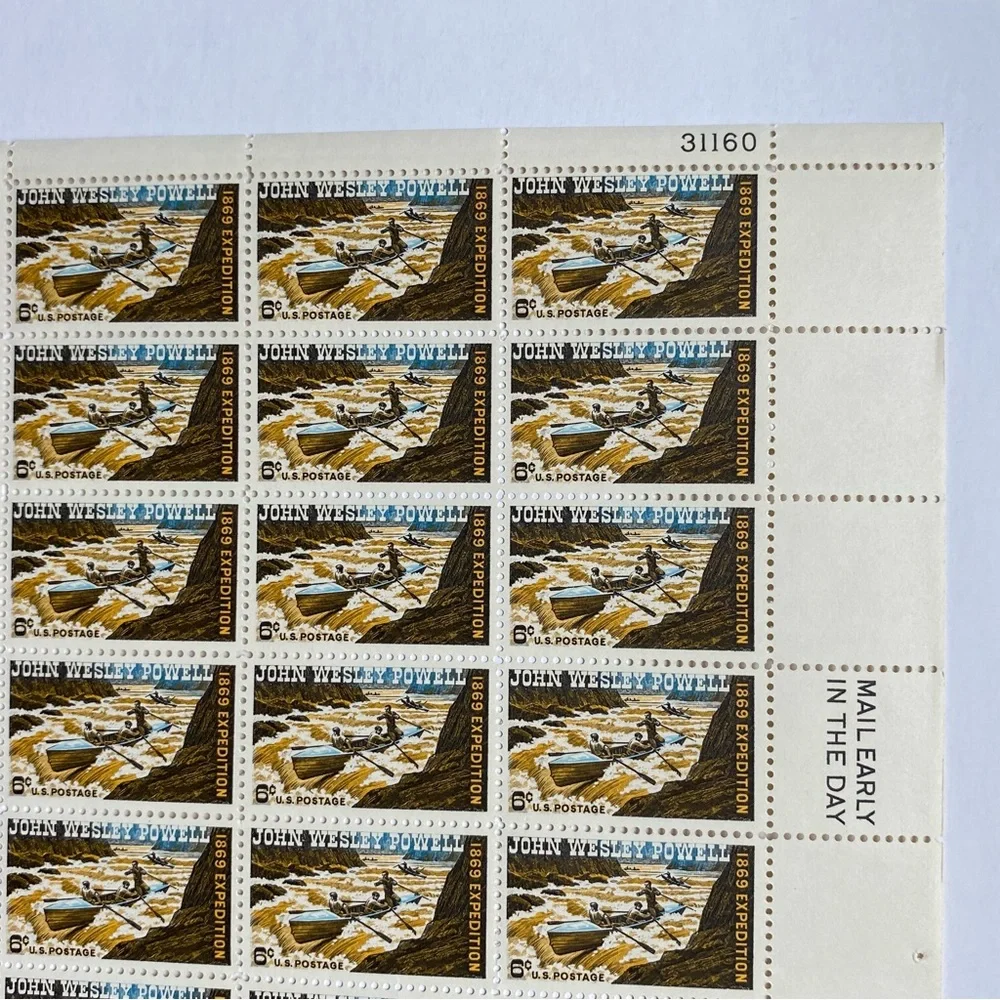 John Wesley Powell Mint Sheet 1969 Scott # 1374 Explorer Scientist Geologist Vtg